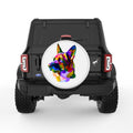 COLORFUL GERMAN SHEPHERD WHITE TIRE COVER