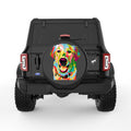 COLORFUL GOLDEN RETRIEVER BLACK TIRE COVER
