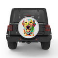 COLORFUL GOLDEN RETRIEVER BLACK TIRE COVER