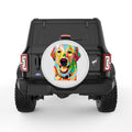 COLORFUL GOLDEN RETRIEVER PEARL  WHITE CARBON FIBER TIRE COVER