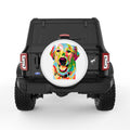 COLORFUL GOLDEN RETRIEVER WHITE TIRE COVER