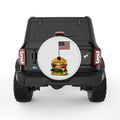 COLORFUL HAMBURGER PEARL  WHITE CARBON FIBER TIRE COVER