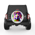 COLORFUL WEIMARANER SILVER CARBON FIBER TIRE COVER