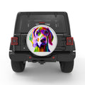 COLORFUL WEIMARANER SILVER CARBON FIBER TIRE COVER