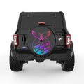 COLORFUL WHALE TAIL BLACK TIRE COVER