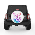 COLORFUL WHALE TAIL WHITE TIRE COVER