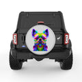 COLORFUL YORKSHIRE TERRIER SILVER CARBON FIBER TIRE COVER