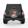 CORGI CHRISTMAS DOG BLACK CARBON FIBER TIRE COVER