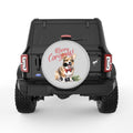 CORGI CHRISTMAS DOG SILVER CARBON FIBER TIRE COVER