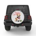 CORGI CHRISTMAS DOG SILVER CARBON FIBER TIRE COVER