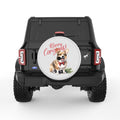 CORGI CHRISTMAS DOG PEARL  WHITE CARBON FIBER TIRE COVER