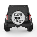 CRAZY DOG LADY SILVER CARBON FIBER TIRE COVER