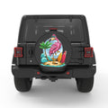 CUTE BEACH FLAMINGO PEARL  WHITE CARBON FIBER TIRE COVER