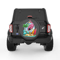 CUTE BEACH FLAMINGO BLACK CARBON FIBER TIRE COVER