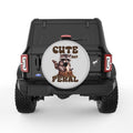 CUTE BUT FERAL SILVER CARBON FIBER TIRE COVER