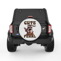 CUTE BUT FERAL PEARL  WHITE CARBON FIBER TIRE COVER