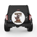 CUTE BUT FERAL WHITE TIRE COVER