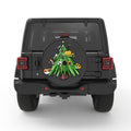 CUTE CAT CHRISTMAS TREE BLACK CARBON FIBER TIRE COVER