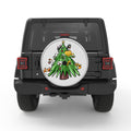 CUTE CAT CHRISTMAS TREE SILVER CARBON FIBER TIRE COVER