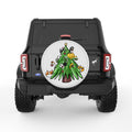 CUTE CAT CHRISTMAS PEARL  WHITE CARBON FIBER TIRE COVER