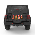 CUTE CHRISTMAS CHICKENS BLACK CARBON FIBER TIRE COVER