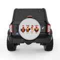 CUTE CHRISTMAS CHICKENS SILVER CARBON FIBER TIRE COVER