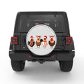 CUTE CHRISTMAS CHICKENS SILVER CARBON FIBER TIRE COVER