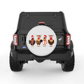 CUTE CHRISTMAS CHICKENS PEARL  WHITE CARBON FIBER TIRE COVER