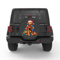 CUTE CHRISTMAS GOLDEN RETRIEVER BLACK CARBON FIBER TIRE COVER