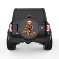 CUTE CHRISTMAS GOLDEN RETRIEVER BLACK CARBON FIBER TIRE COVER