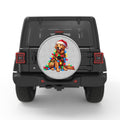 CUTE CHRISTMAS GOLDEN RETRIEVER WHITE TIRE COVER