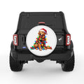 CUTE CHRISTMAS GOLDEN RETRIEVER WHITE TIRE COVER