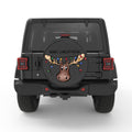 CUTE CHRISTMAS MOOSE PEARL  WHITE CARBON FIBER TIRE COVER
