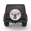 CUTE CHRISTMAS MOOSE SILVER CARBON FIBER TIRE COVER