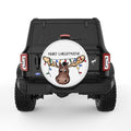 CUTE CHRISTMAS MOOSE WHITE TIRE COVER