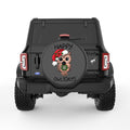 CUTE CHRISTMAS OWL BLACK CARBON FIBER TIRE COVER