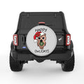 CUTE CHRISTMAS OWL SILVER CARBON FIBER TIRE COVER
