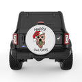 CUTE CHRISTMAS OWL PEARL  WHITE CARBON FIBER TIRE COVER