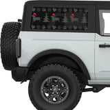 DACHSHUND CHRISTMAS QUARTER WINDOW DECAL FITS 2021+ FORD BRONCO 2 DOOR HARD TOP