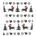 DACHSHUND CHRISTMAS QUARTER WINDOW DRIVER & PASSENGER DECALS