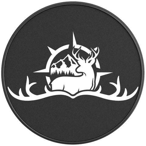 DEER ANTLER COMPASS BLACK CARBON FIBER TIRE COVER