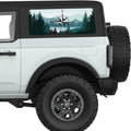 DEER FOREST COMPASS QUARTER WINDOW DECAL FITS 2021+ FORD BRONCO 2 DOOR HARD TOP