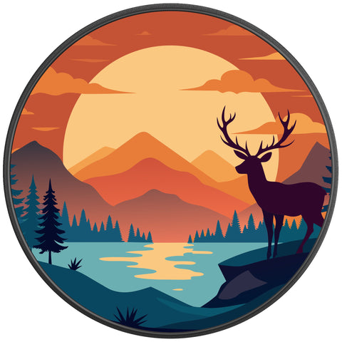 DEER HORIZON LAKE BLACK CARBON FIBER TIRE COVER