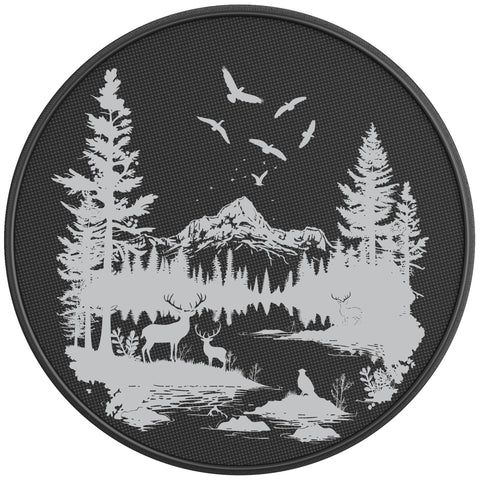 DEER WILDLIFE BLACK CARBON FIBER TIRE COVER