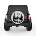 DEER WILDLIFE SILVER CARBON FIBER TIRE COVER