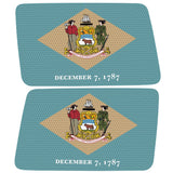 DELAWARE STATE FLAG QUARTER WINDOW DRIVER & PASSENGER DECALS