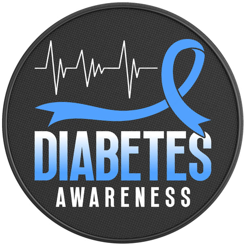 DIABETES AWARENESS BLACK CARBON FIBER TIRE COVER