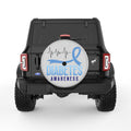 DIABETES AWARENESS SILVER CARBON FIBER TIRE COVER