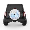 DIABETES AWARENESS PEARL  WHITE CARBON FIBER TIRE COVER