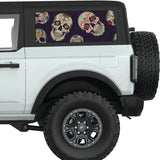 DIA DE LOS MUERTOS QUARTER WINDOW DECAL FITS 2021+ FORD BRONCO 2 DOOR HARD TOP